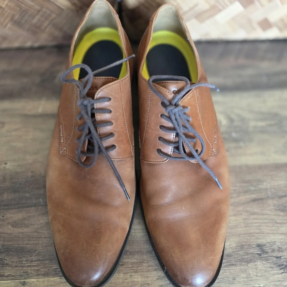 Cole Hann Shoes Men's Size 11 M Light Brown Leather Oxford Lace Up Grand